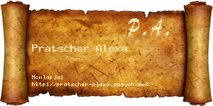 Pratscher Alexa névjegykártya